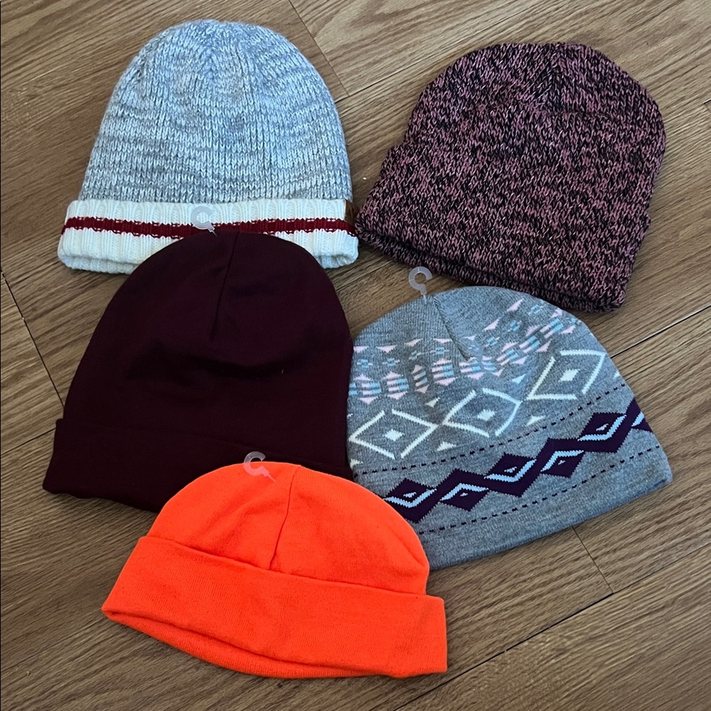 Colorful Knit Beanie Set